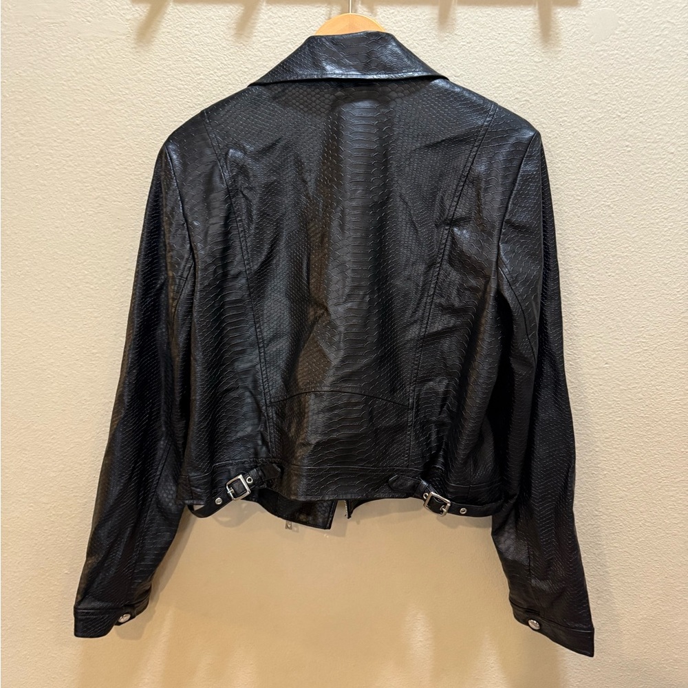 Guess Rosetta Viper Faux Leather Moto Jacket Women’s Size Extra Large - Picture 5 of 5
